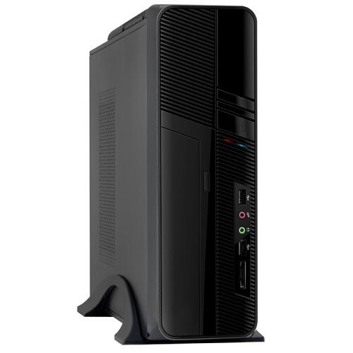 Gabinete Clio Slim S-605, Micro-ATX, Mini-ITX, con fuente 500W, 2 USB