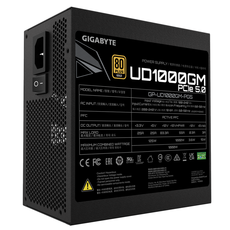 Fuente de Poder Gigabyte GP-UD1000GM PG5 1000W 80 PLUS GOLD