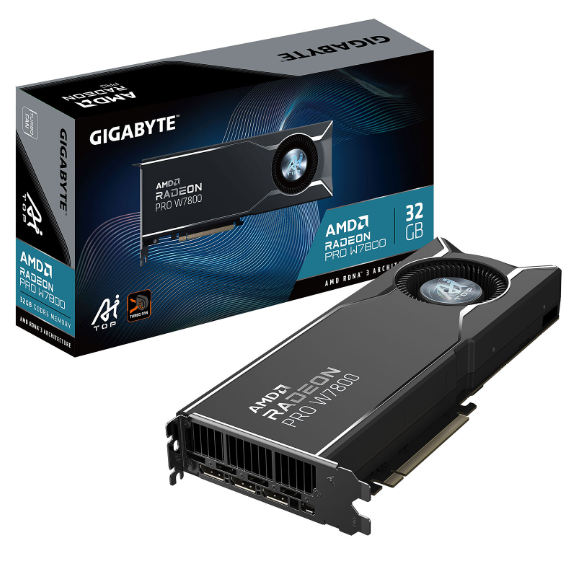 Tarjeta Gráfica Gigabyte Radeon Pro W7800 AI TOP 32G