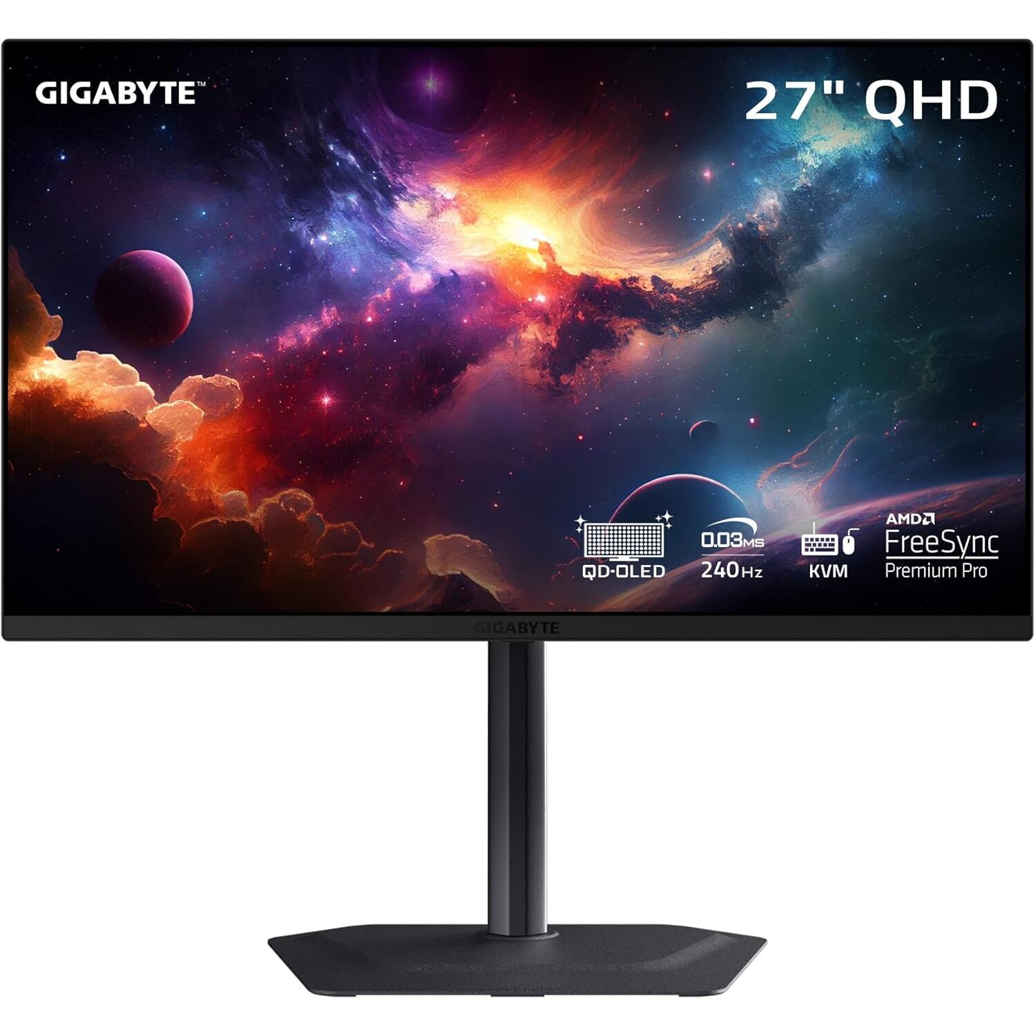 Monitor Gigabyte MO27Q2 27" QD-OLED QHD 240Hz 0.03ms HDR 400 FreeSync Premium Pro