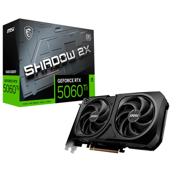 Tarjeta de Video MSI GeForce RTX™ 5060 Ti 16G SHADOW 2X OC PLUS