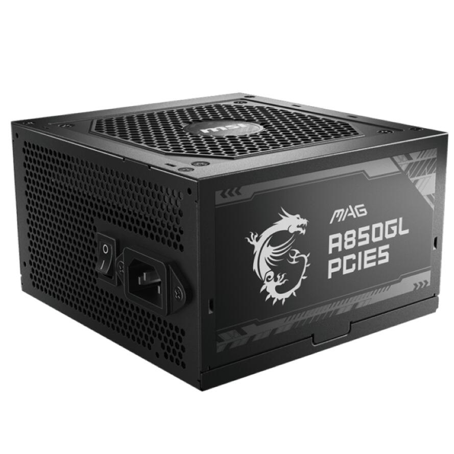 Fuente de Poder MSI MAG A850GL PCIE5, 850W, Full Modular, Certificación 80 PLUS Gold, 12VHPWR