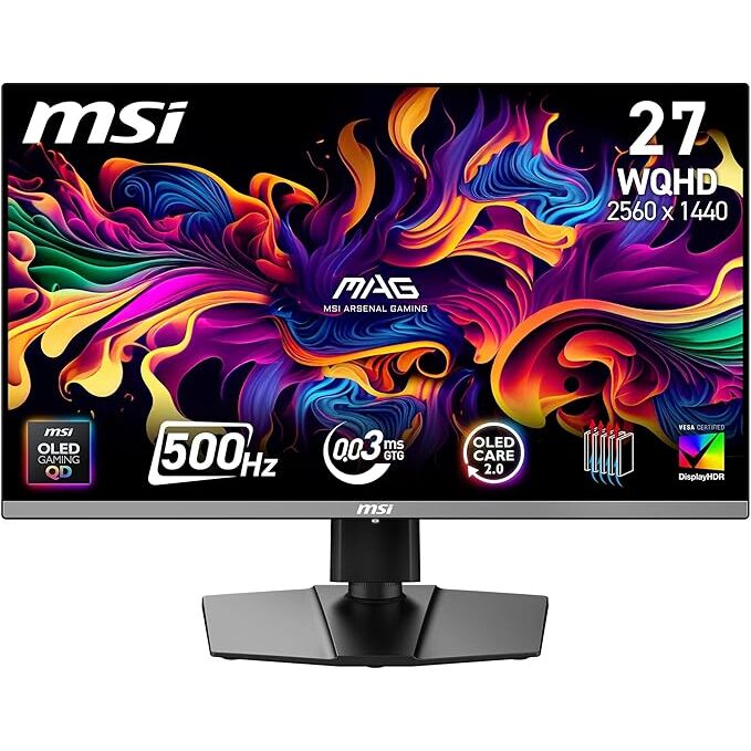 Monitor Gamer Plano MAG 272QP QD-OLED X50, 27" QHD, 500Hz, 0.03ms GTG, HDMI, DP, USB-C