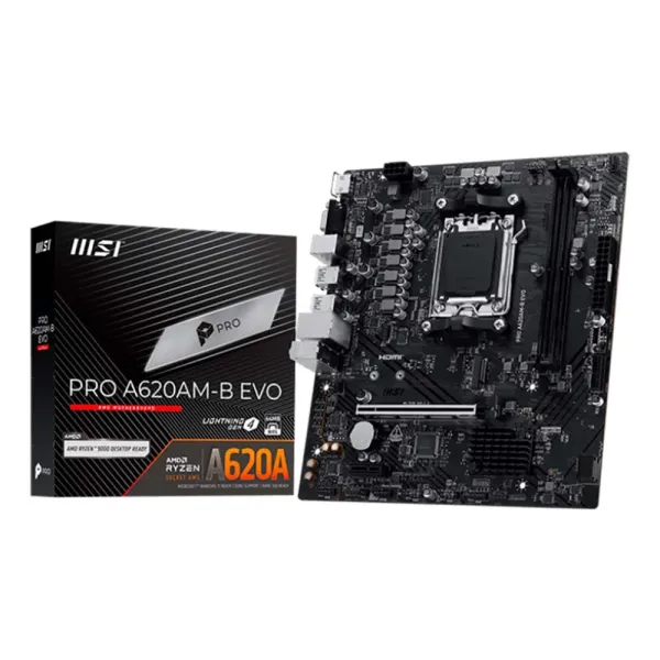 Placa Madre MSI PRO A620AM-B EVO AM5, Chipset A620, DDR5, M.2, Micro ATX