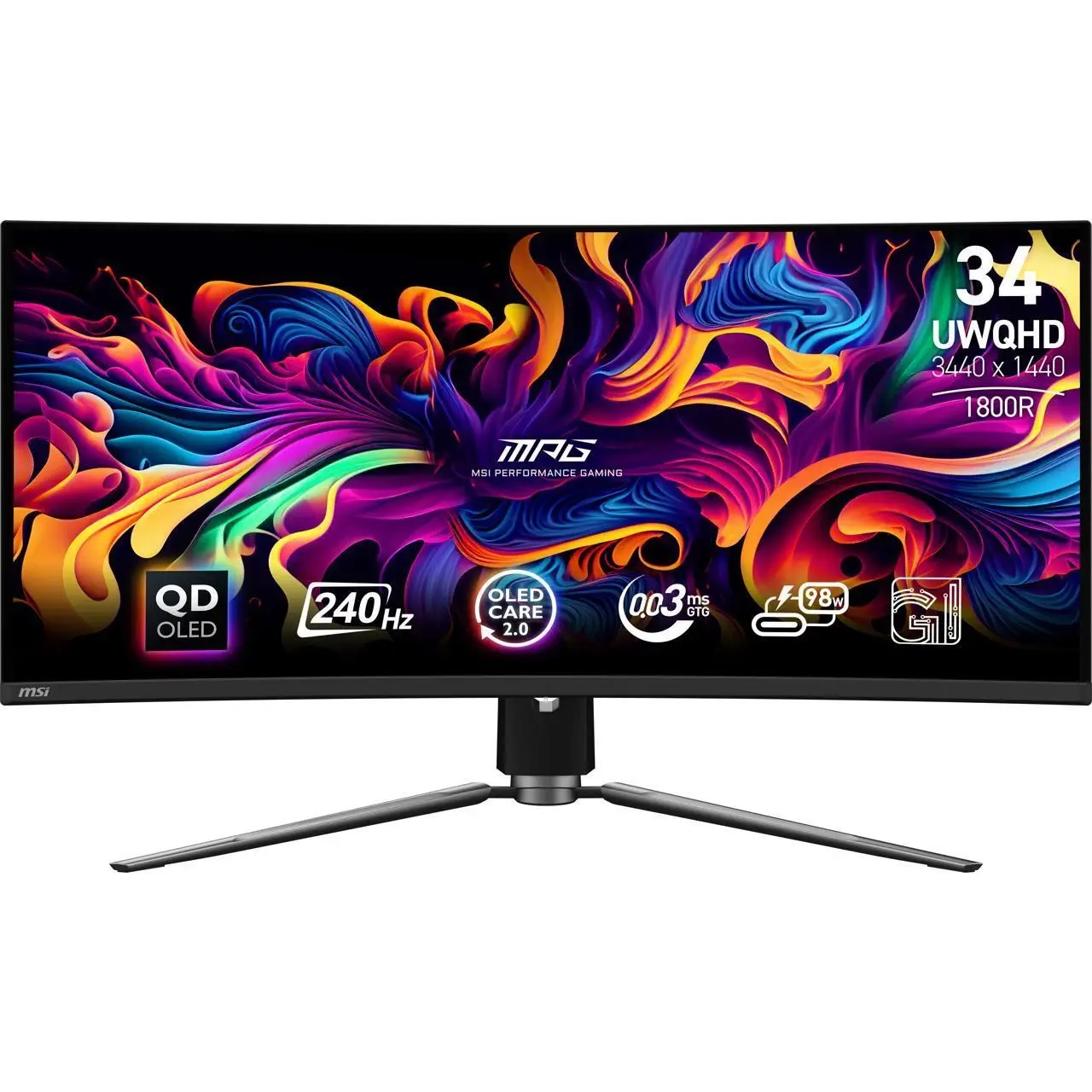 Monitor Gamer Curvo MSI 34" MPG 341CQPX QD-OLED, UWQHD, 240Hz 0.03ms, HDR True Black 400