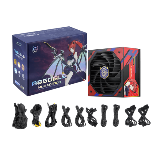 Fuente de Poder MSI A850GLS MLG Edition, 850W, Conector 12V-2x6, Certificada 80 PLUS Gold