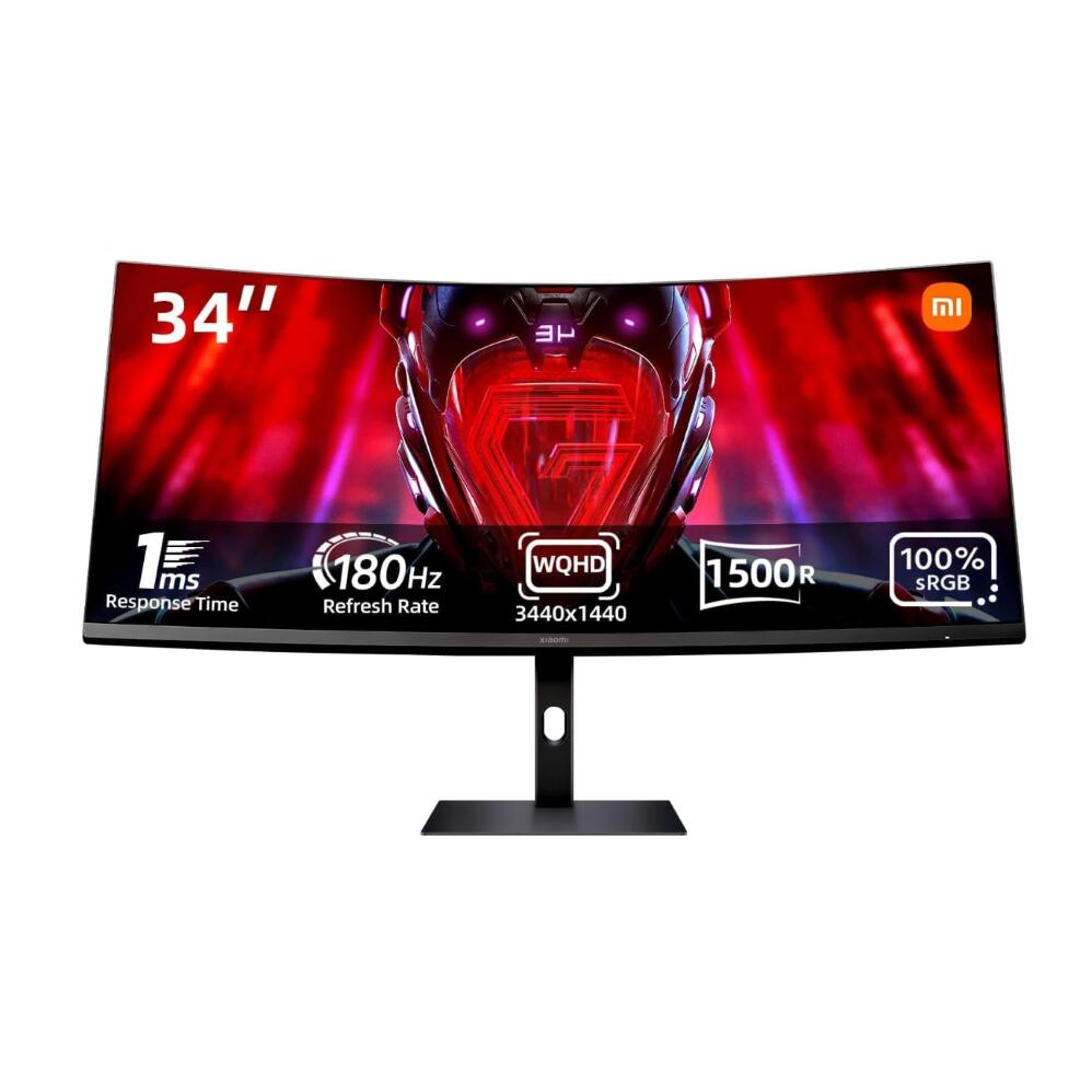 Monitor Gamer Xiaomi G34WQi de 34“ Curvo VA, WQHD, 1500R, 180Hz, 1ms, DP+HDMI, FreeSync, Vesa