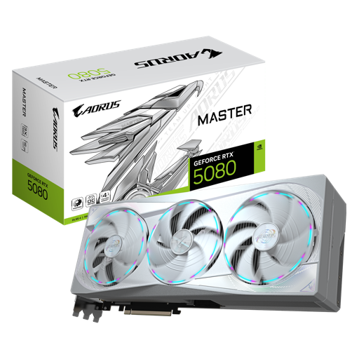 Tarjeta de Video GIGABYTE Nvidia GeForce RTX 5080 AORUS MASTER ICE, 16GB GDDR7, 256-bit, PCI-e 5.0
