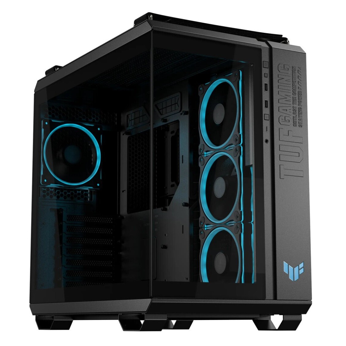 Gabinete Gamer ASUS TUF GAMING GT502 Horizon ARGB, Dual-Chamber, Modular, Aura Sync RGB, Negro